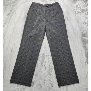 Vintage 90s Sag Harbor Pants Womens 10 Gray Black Purple Plaid High Rise Trouser